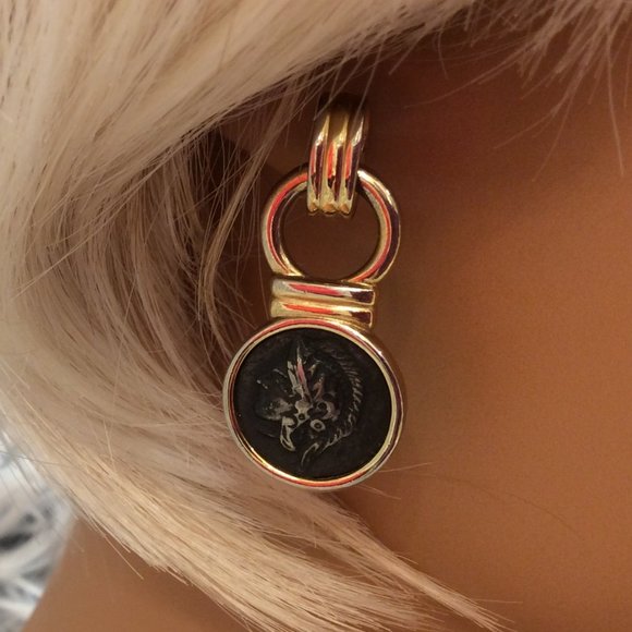 Vintage Old Coin Earrings - Picture 2 of 11